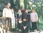 1997 год. Святой остров. Слева о. Иоиль, по центру иеродиакон Августин.