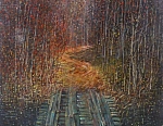 Мостик 53x35 см. Картон. Масло. 1987 г.