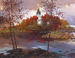 Никольский скит 48x28 см. Холст. Масло. 1997 г.