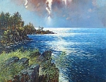 Скалистый берег 79x49 см. Холст. Масло. 1993 г.