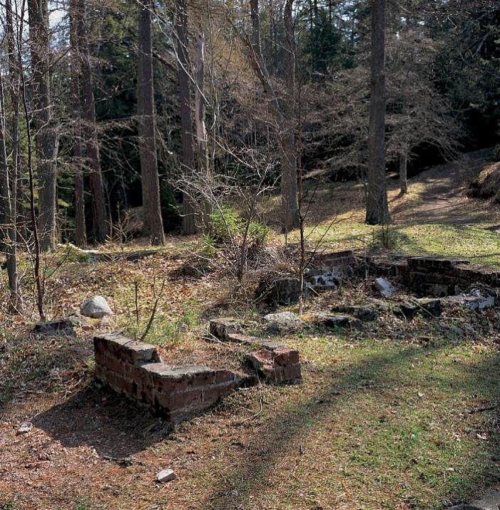 Фрагменты фундамента церкви Коневского скита. 2002 г.