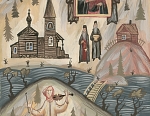 Под покровом Коневской иконы Божией Матери. Рисунок Аммона Гареева