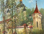 Белый скит 85x55 см. Холст. Масло. 1996 г.