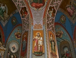 Общий вид росписи столпа (передний правый), в верхнем храме собора, после реставрации, 2005 год.