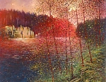 Осенний пейзаж 40x39 см. Картон. Масло. 1993 г.