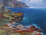 Легкий прибой 55x44 см. Картон. Масло. 1993 г.