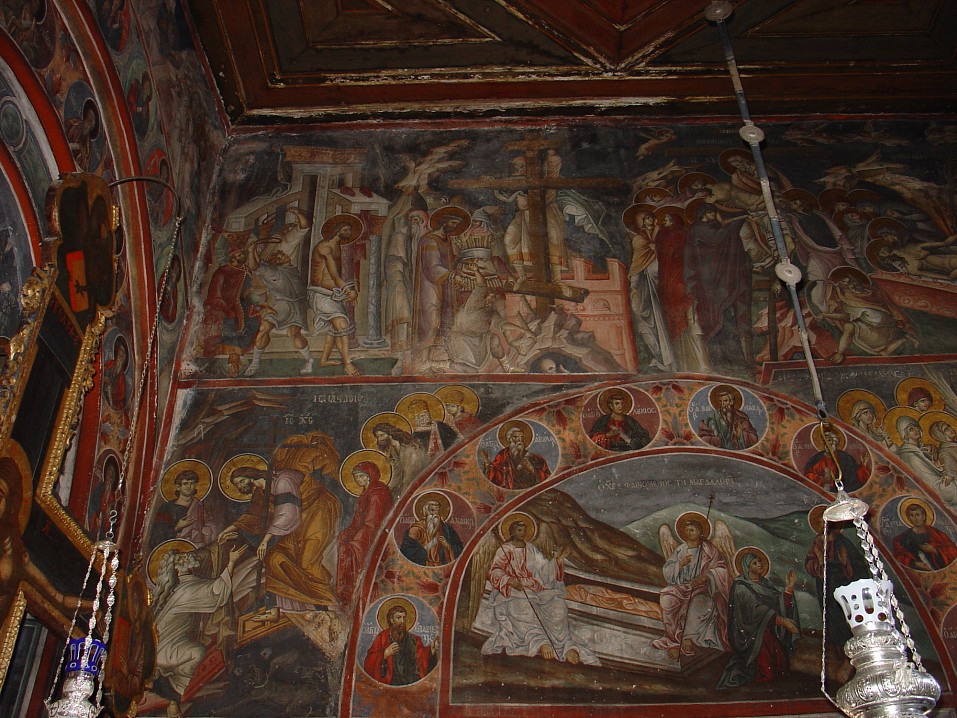 Афон. Монастырь Ватопед. Фрески кафоликона. Сюжеты Страстной седмицы.