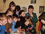 Отец Исидор (Минаев) в воскресной школе, Валаам, 1990-е годы