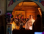 Архиепископ Сергиево-Посадский Феогност и епископ Троицкий Панкратий во время совершения Божественной Литургии.