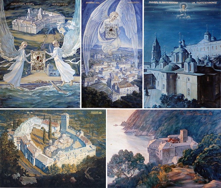 Картины о.Александра, написанные им во время жизни на Афоне