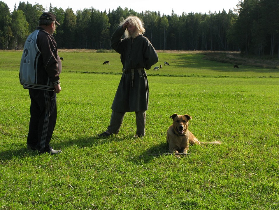 На Никоновом поле с пастухом Алексеем, 2013 год.