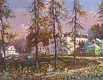 Уголок центральной усадьбы 40x25 см. Холст. Масло. 1997 г.