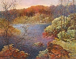 Вид на внутреннее озеро. Осень 48x33 см. Холст. Масло. 1994 г.