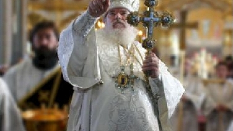 Святейший Патриарх Алексий совершил чин освящения верхнего храма в главном соборе Валаамского монастыря, 2005