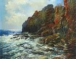 Скалистый берег 61x61 см. Холст. Масло. 1991 г.