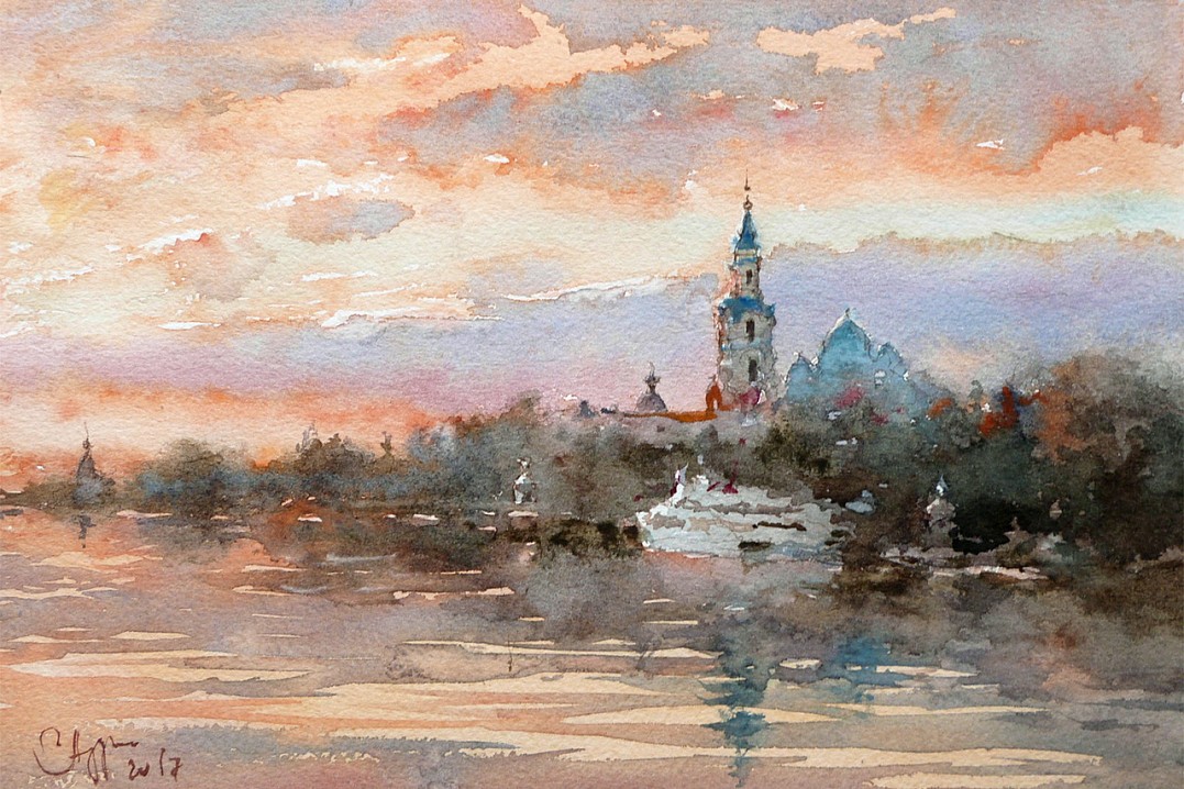 Сергей Алдушкин. Закат в Монастырской бухте.