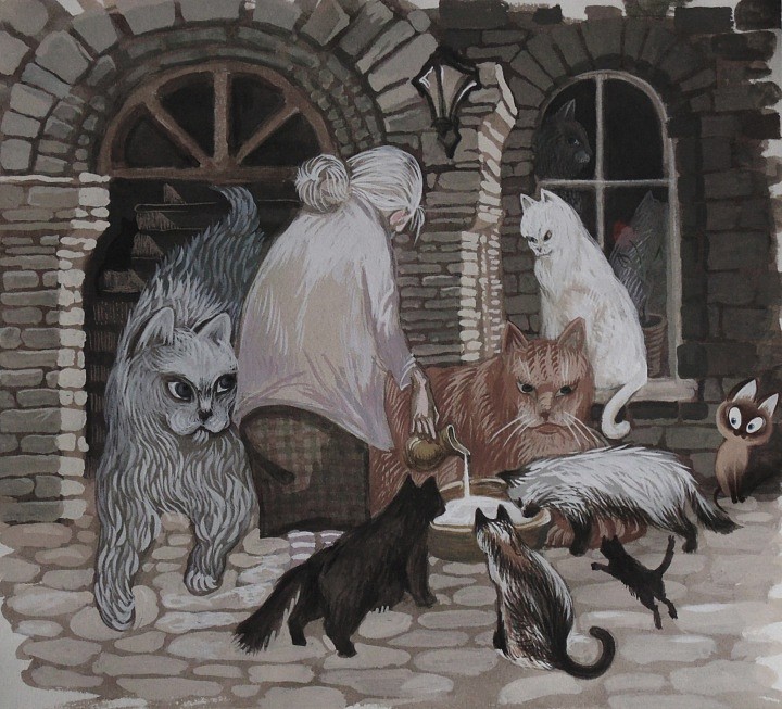 Котёнок Гав (на ферме день рождения И.П. Федяевой). Графика.2015 год