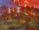 Никольский скит 43x43 см. Холст. Масло. 1996 г.