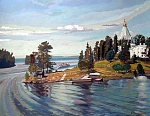 Июльское солнце. Никольский скит. Художник Виктор Лебедев. 2004 год