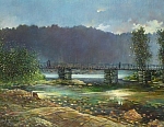 Мост к Никольскому скиту 71x41 см. Холст. Масло. 1996г.