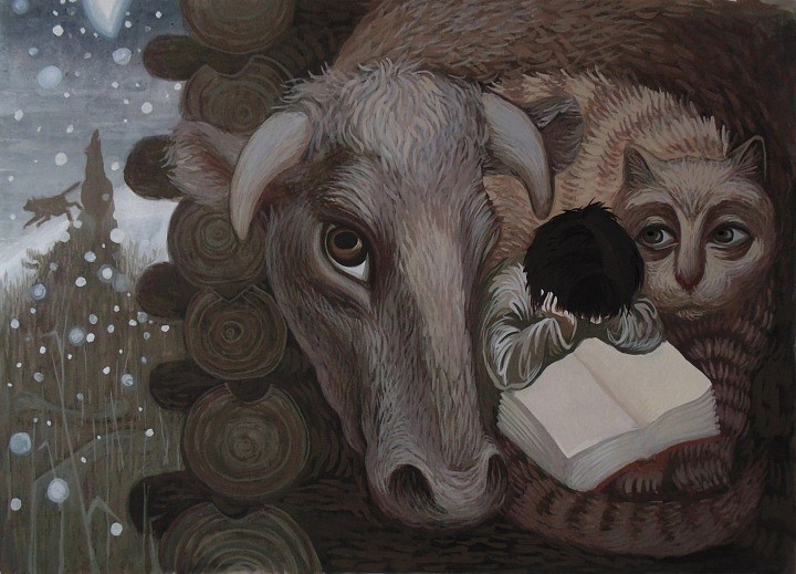 Крошечка-Хаврошечка. Бумага, графика, 2015.