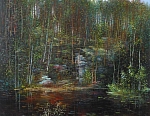 Внутреннее озеро 52x52 см. Холст. Масло. 1992 г.