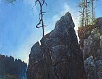 Скала у берега 65x35 см. Холст. Масло. 1994 г.
