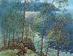 Туман и вечер 70x50 см. Холст. Масло. 1993 г.