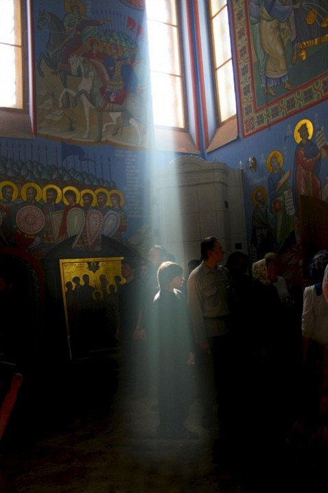 В церкви Смоленского скита.