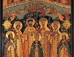 Икона святых Царственных мучеников. Икона находится в нижнем храме собора с левой стороны.