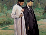 Философы (отец Павел Флоренский и Сергей Николаевич Булгаков). Михаил Нестеров. 1917. Холст, масло. 123х125. Государственная Третьяковская галерея, Москва.