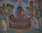 Успение Божией Матери. Фрагмент росписи храма Смоленского скита, 2005 год.