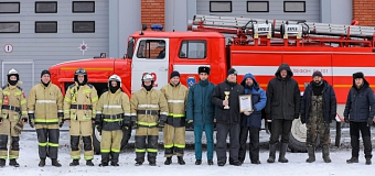 Награждение добровольной пожарной команды Валаамского монастыря за 1-ое место в смотр-конкурсе Карелии